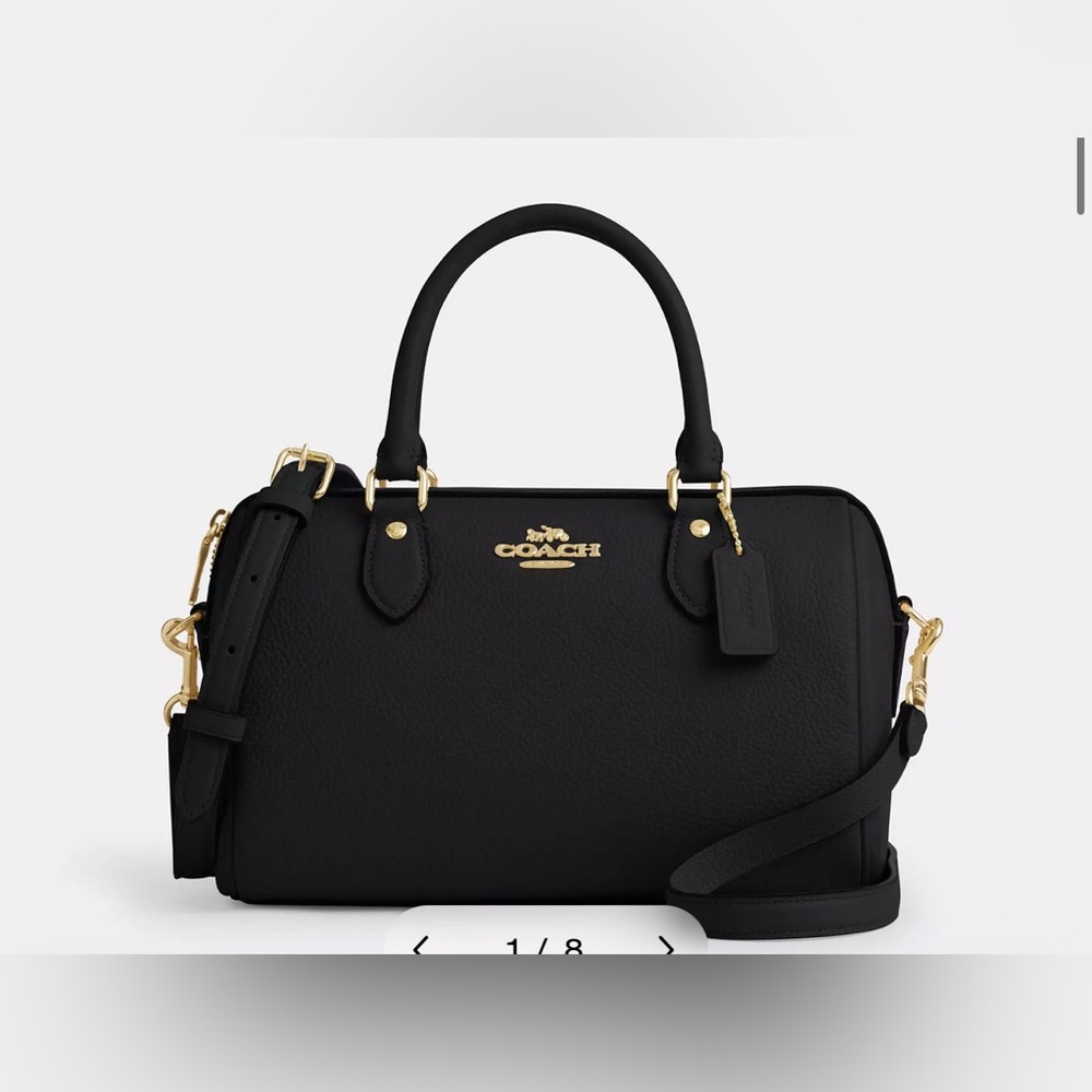 Coach Rowan Black Leather Satchel